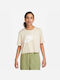 Nike Damen Sportlich Crop T-shirt Beige