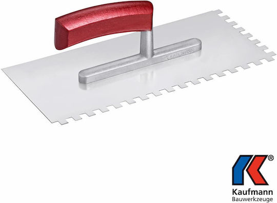 Kaufmann Tile Spatula Metallic Serrated 280x130mm with Wooden Handle