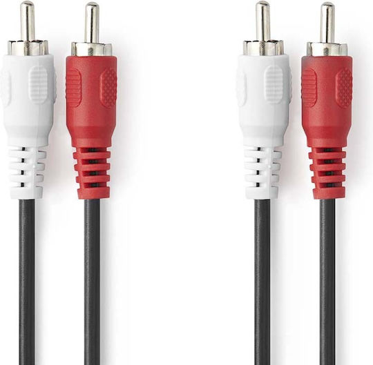 Nedis Kabel 2x RCA-Stecker - 2x RCA-Stecker 2m CAGB24200BK20