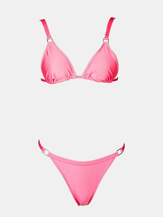 Luigi Padded Bikini Set Triangle Top & Slip Bottom Pink