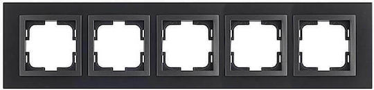 Mono Electric Switch Frame 5 Positions Horizontal Installation in Black Color 500-005820164