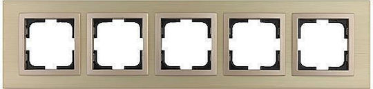 Mono Electric Switch Frame 5 Positions Vertical and Horizontal Installation in Beige Color 500-005830164