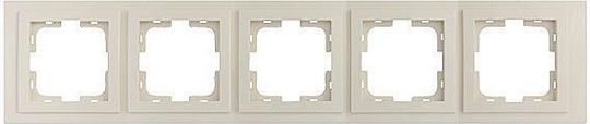 Mono Electric Switch Frame 5 Positions Vertical and Horizontal Installation in Beige Color 500-001737164