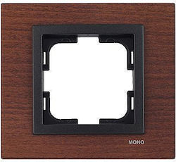 Mono Electric Switch Frame 1 Position Vertical and Horizontal Installation in Brown Color 500-008510160