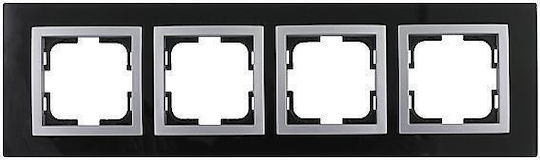 Mono Electric Switch Frame 4 Positions Vertical and Horizontal Installation in Black Color 500-006720163