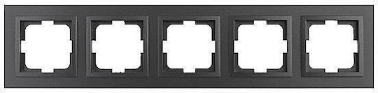 Mono Electric Switch Frame 5 Positions Vertical and Horizontal Installation in Black Color 500-002036164