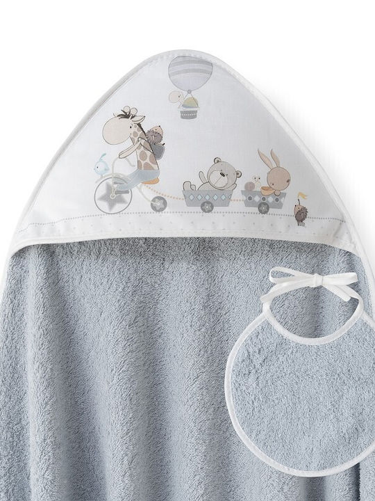 Interbaby Βρεφικό Σετ Λουτρού με Κουκούλα 100x100εκ.