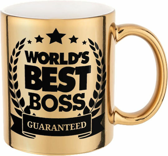 Koupakoupa World's best boss stars Κούπα Κεραμική Χρυσή 330ml