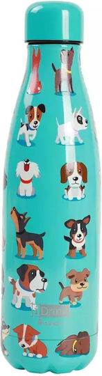 iDrink Dogs Μπουκάλι Θερμός Ανοξείδωτο BPA Free 500ml Τιρκουάζ