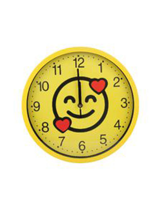 Wall Clock Plastic Yellow Ø30cm