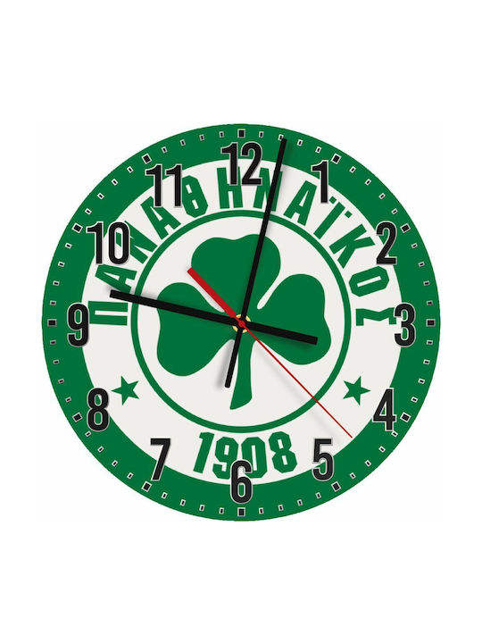 Αθόρυβο Ρολόι Τοίχου Ξύλινο Πράσινο 30cm