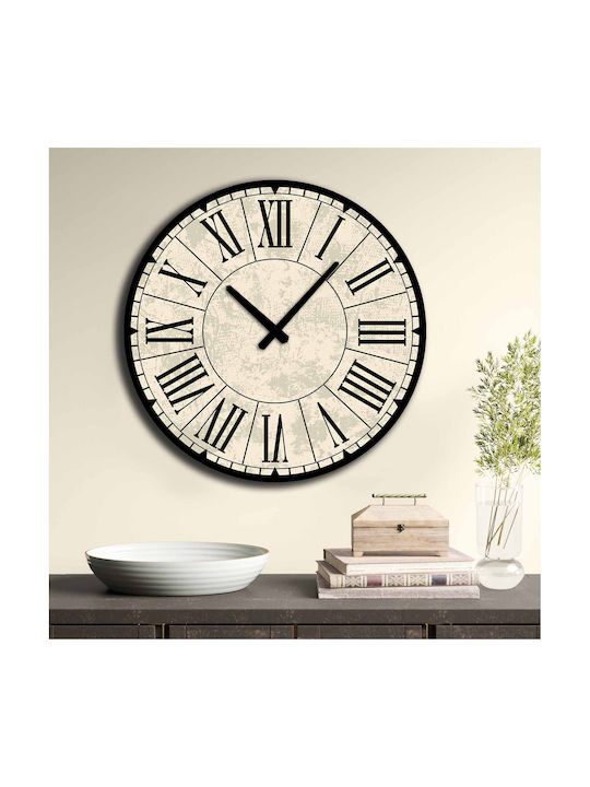 Wall Clock Plastic Beige Ø50cm