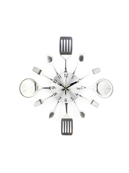 Wall Clock Metallic Silver Ø32cm