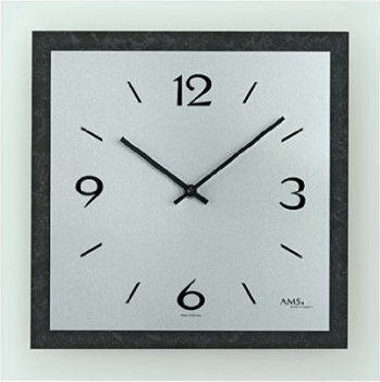 AMS Analog Metallic Black Wall Clock 40x24cm AMS Analog Metallic Black Wall Clock 40x24cm