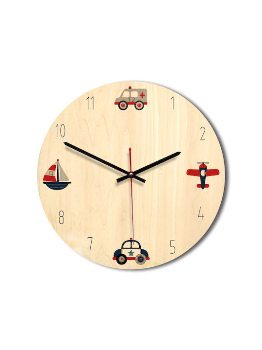 Wall Clock Wooden Beige Ø28cm