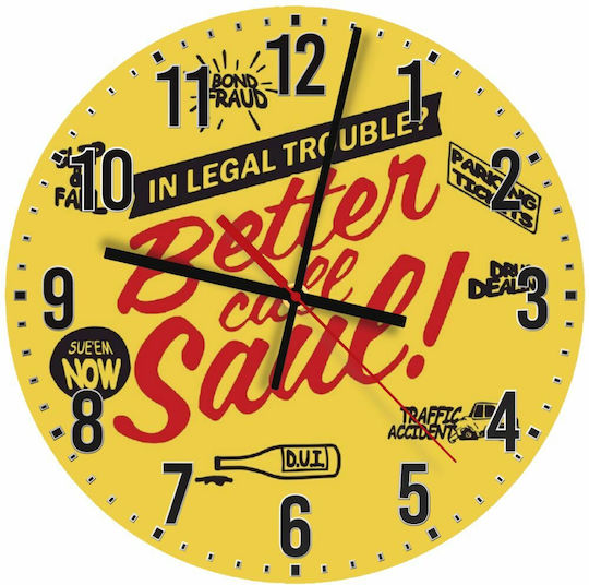 Koupakoupa Leise Wanduhr Hölzernes Gelb Ø30cm