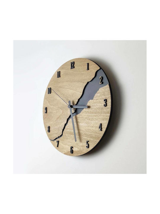 Wall Clock Wooden Beige Ø33cm