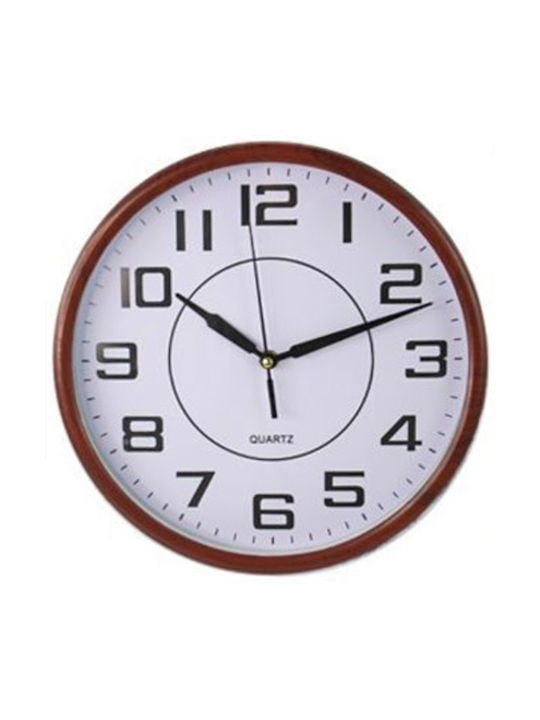 Wall Clock Plastic Brown