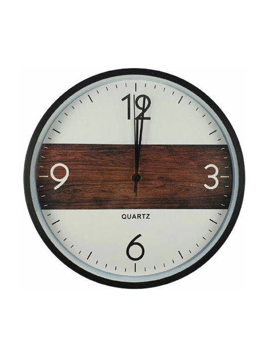 Wall Clock Plastic Brown Ø30cm