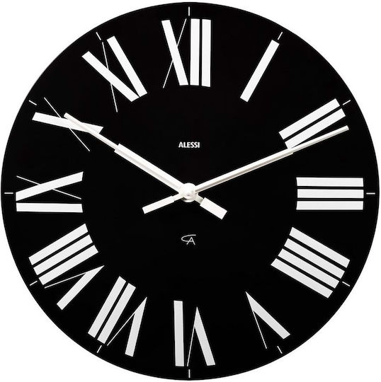 Alessi Ρολόι Τοίχου Πλαστικό Μαύρο Ø36cm Alessi Ρολόι Τοίχου Πλαστικό Μαύρο Ø36cm