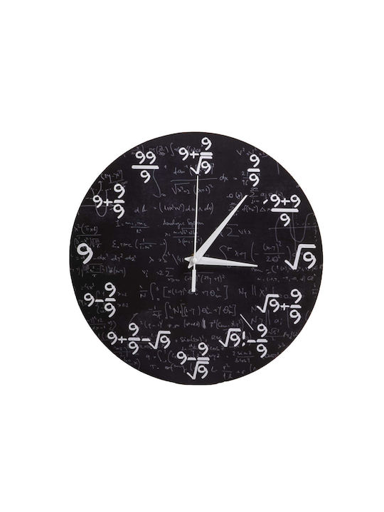 Wall Clock Wooden Black Ø30cm