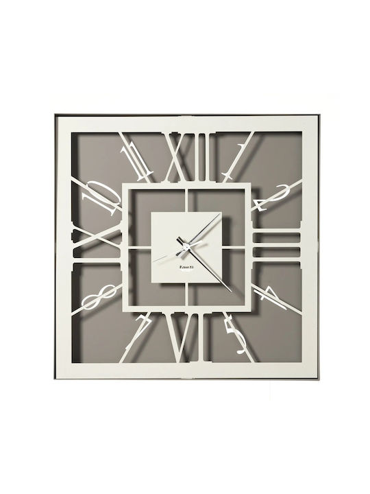 Arti E Mestieri Ρολόι Τοίχου Μεταλλικό Γκρι 50x50cm