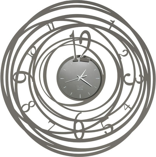 Arti E Mestieri 3D Wanduhr Metallisch Gray