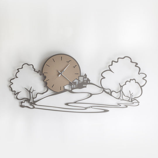 Arti E Mestieri Wall Clock Metallic Brown 98x43cm