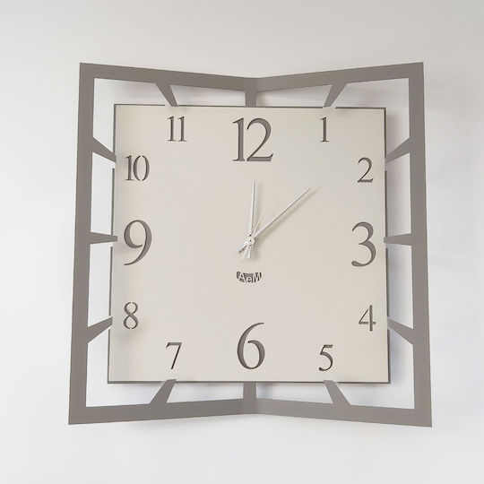 Arti E Mestieri 3D Wanduhr Metallisch Gray 40x40cm