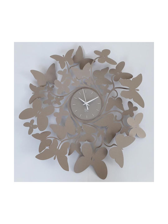 Arti E Mestieri 3D Ρολόι Τοίχου Μεταλλικό Γκρι Ø62cm