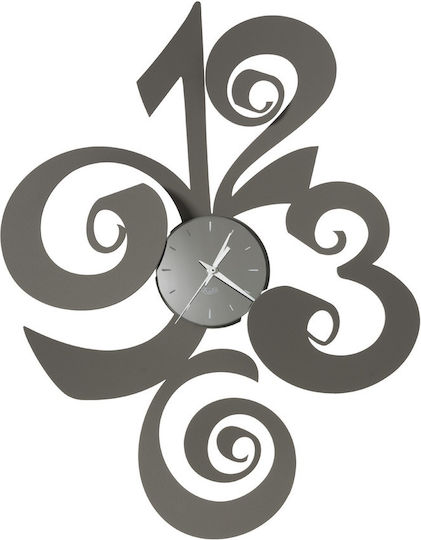 Arti E Mestieri 3D Wanduhr Metallisch Gray 46x60cm