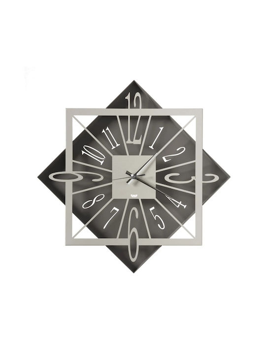 Arti E Mestieri 3D Wall Clock Metallic Gray Ø52cm