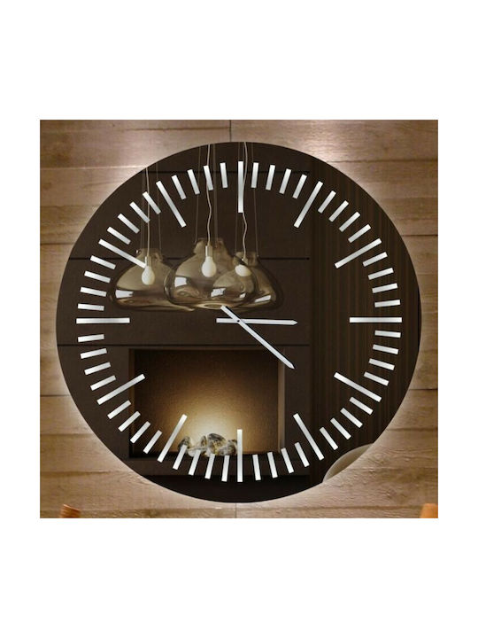 Ploumatos Wall Clock Mirror Silver Ø104cm