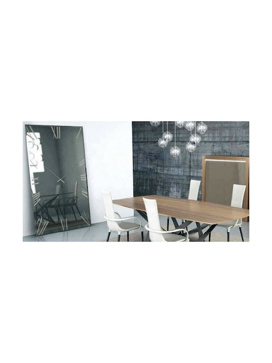 Ploumatos Ρολόι Τοίχου Καθρέφτης Ασημί 80x158cm