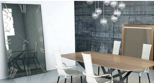 Ploumatos Ρολόι Τοίχου Καθρέφτης Ασημί 80x158cm