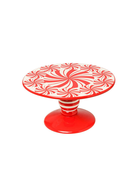 Weihnachtliche Tortenständer Keramik Rot L26xB26xD26cm.