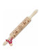 Weihnachtlicher Nudelholz Holz Beige L39xB4.5xH4.5xD4.5cm.