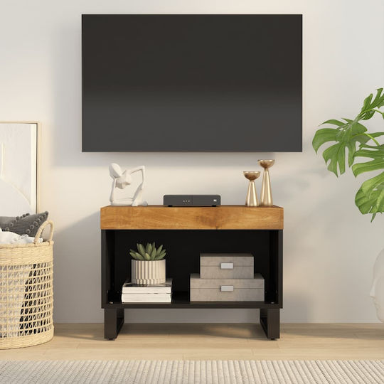 TV-Ständer aus Massivholz Schwarz M60xP33xH43.5cm