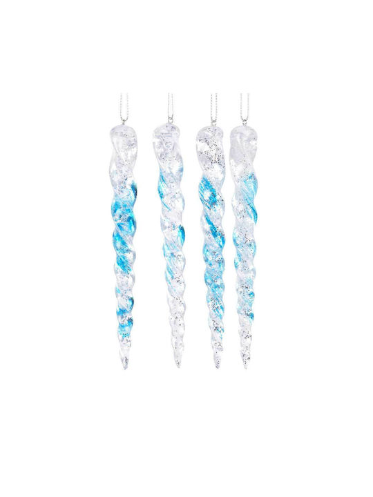 Hängender Stalaktit Ornament Acryl Transparent 15x1.8cm Set 4Stück