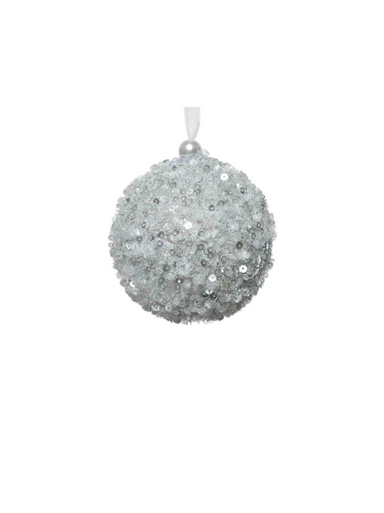 Christmas Ball Ornament Silver 8x8cm