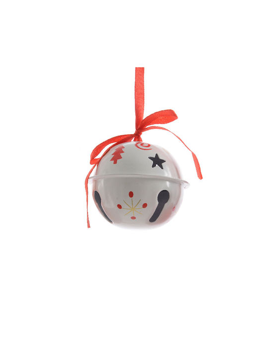 Christmas Metallic Ball Ornament White 6x6cm (Μiscellaneous Designs)