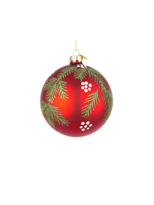 Weihnachtshänger Kugel Ornament Glas Rot mit Goldstaub 10cm