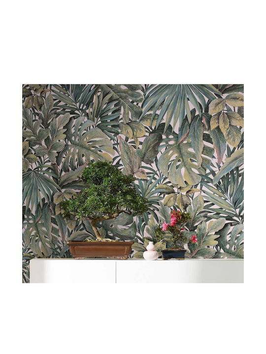 Wallpaper Vinyl Green L1000xW53cm Washable