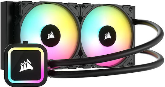 Corsair iCUE H100x Elite Liquid (v1) Wasserkühlung für Prozessor Doppelter Ventilator für Sockel AM4/AM5/1700/1200/115x mit RGB Beleuchtung