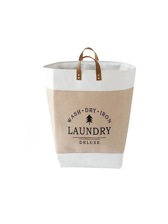 Melina's Collection Collapsible Fabric Laundry Basket 39x31x57cm Beige