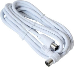 Geti Cablu De Antenă Coaxial De Sex Masculin - Coaxial De Sex Feminin Alb 5m Geti Cablu De Antenă Coaxial De Sex Masculin - Coaxial De Sex Feminin Alb 5m