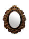 Casa di Regali Wall Mirror Full Length Oval with Brown Metallic Frame 128x100cm 1pcs