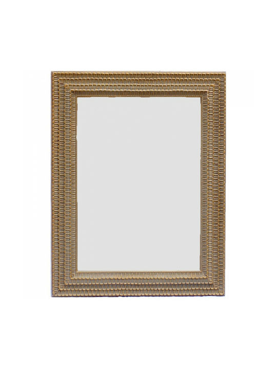 Lampiris Interiors Wandspiegel mit Gold Hölzernes Rahmen 70x50cm 1Stück