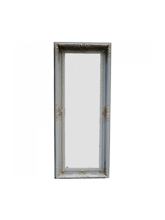 Lampiris Interiors Wandspiegel Ganzkörper mit Gray Hölzernes Rahmen 154x64cm 1Stück