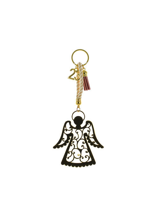 Hanging Lucky Charm Angel Black made of Metal 8x9cm 1pcs